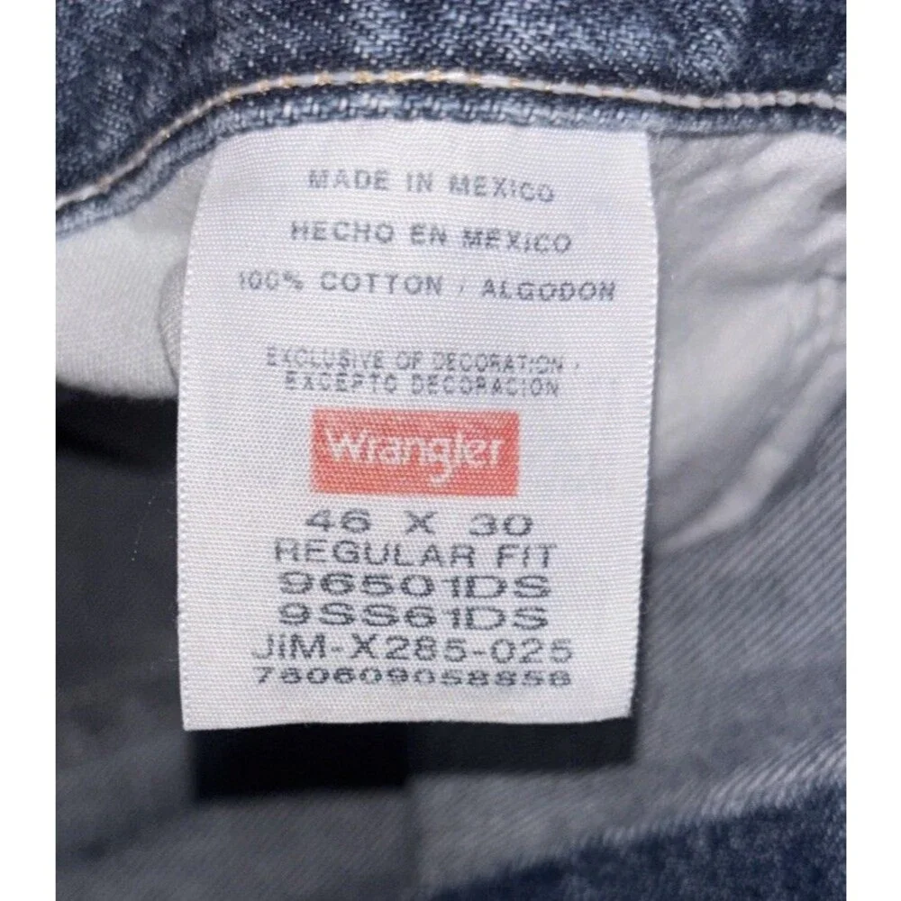 Wrangler Relaxed Fit Jeans Men 46 X30 Blue Med Wash Denim Pants Big And Tall C